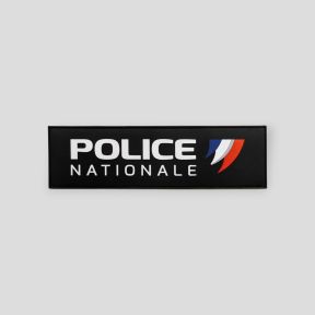 Parche flexible fondo negro con velcro 25x7cm - Police Nationale