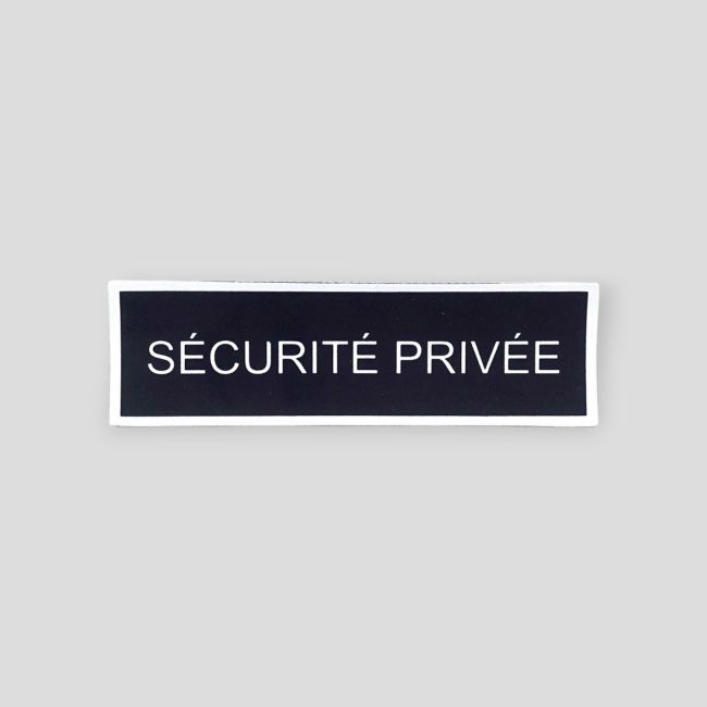 Bandeau d'identification sécurité privée rétro-réfléchissant fond noir 10x3 cm - Patrol Equipement