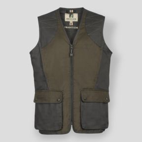 Gilet da caccia Tradition con logo ricamato - Kaki - Percussion