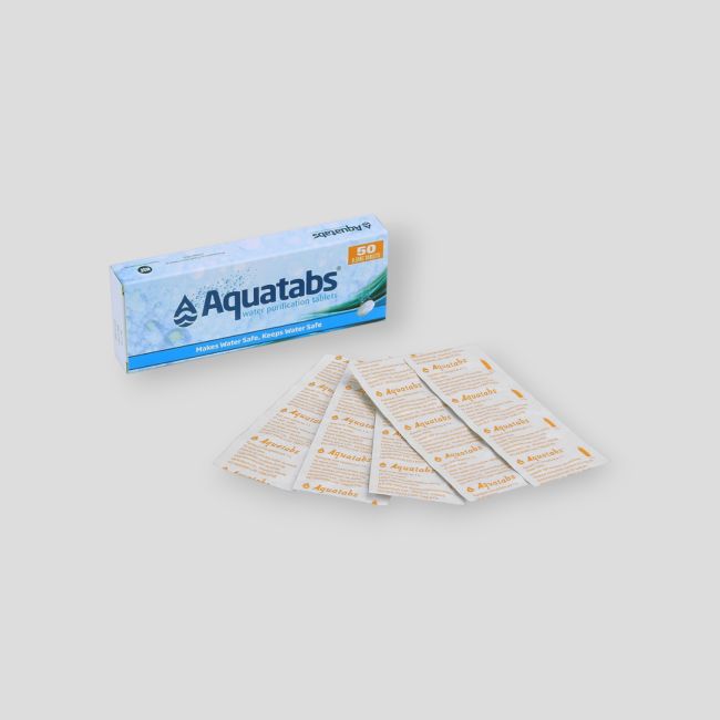 Lot de 50 tablettes de purification d'eau Aquatabs CR216 - BCB International