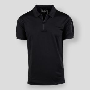 Taktisches Quick Dry Polo mit Reißverschluss - Schwarz - 101 Inc