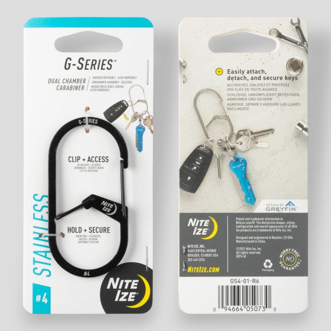 G-Series™ Dual Chamber Carabiner 4 - Black - nite ize