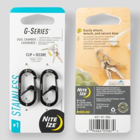 G-Series™ Dual Chamber Carabiner 1 - 2 Pack - Black - nite ize