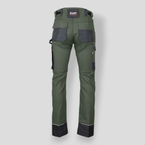 Stretch-Hose zweifarbig mit Knieschützer-Taschen MEMORY - Khaki/Schwarz - LMA