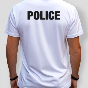 T-shirt z nadrukiem Policja - Biały - Patrol Equipement