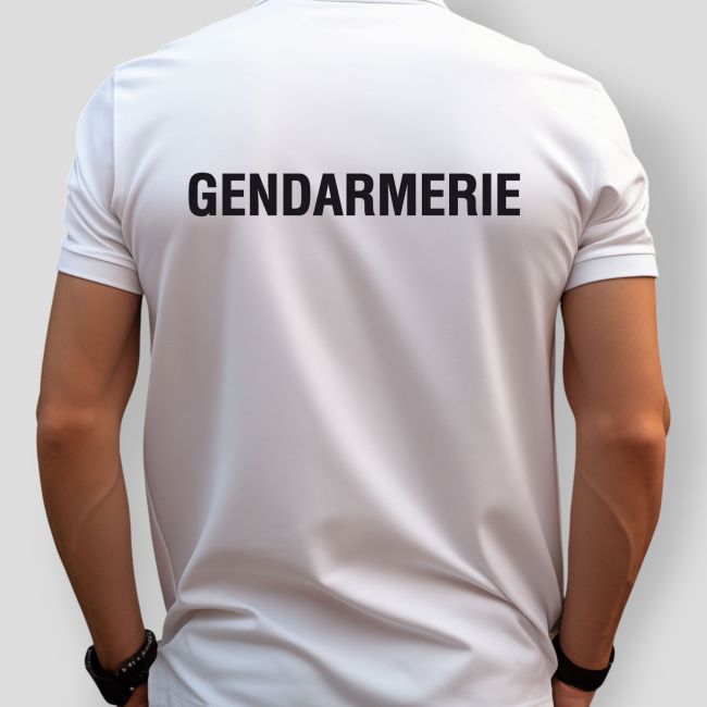 Polo met korte mouwen bedrukt Gendarmerie - Wit - Patrol Equipement