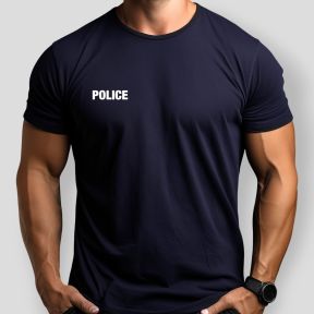 T-shirt met zeefdruk Politie - Marineblauw - Patrol Equipement
