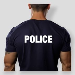 T-Shirt mit Siebdruck Polizei - Marineblau - Patrol Equipement