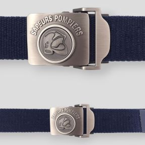 Ceinturon sangle en nylon avec boucle métal gravée Sapeurs Pompiers - Bleu Marine - Patrol Equipement