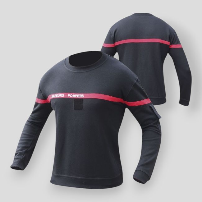 Bluza z czerwonym paskiem i rzepem straż pożarna - Granatowa - Patrol Equipement