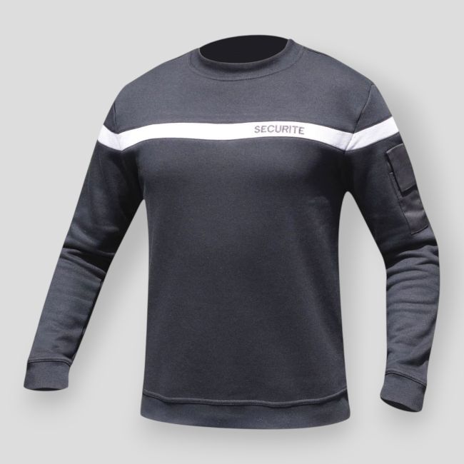 Sweat avec bande grise Sécurité - Noir - Patrol Equipement