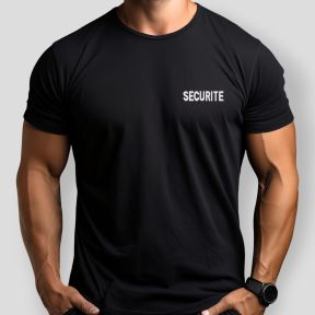 Geborduurd T-shirt Beveiliging - Zwart - Patrol Equipement