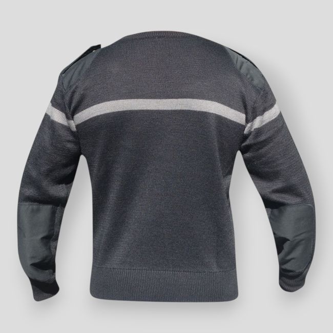 Pullover mit grauem Sicherheitsstreifen - Schwarz - Patrol Equipement