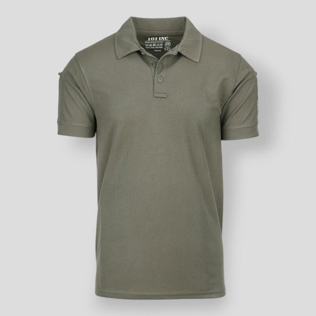 Oddychająca koszulka polo taktyczna - Oliwkowy - 101 Inc