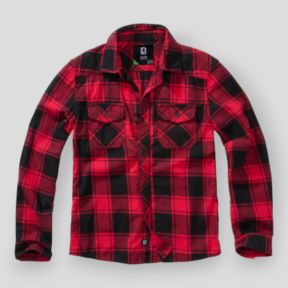 Kinderoverhemd geruit rood/zwart - Brandit