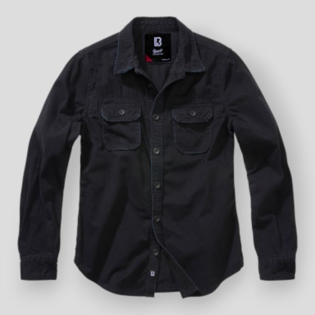 Damenhemd Vintage Langarm schwarz - Brandit