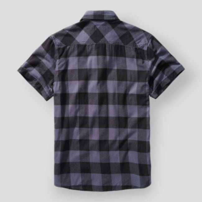 Chemise manches courtes carreaux noir/gris - Brandit