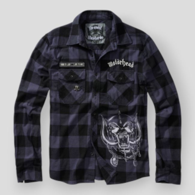 Motorhead geruit overhemd grijs/zwart - Brandit