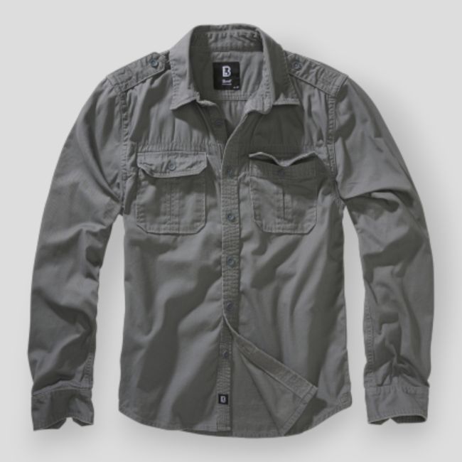 Chemise vintage manches longues camo gris - Brandit