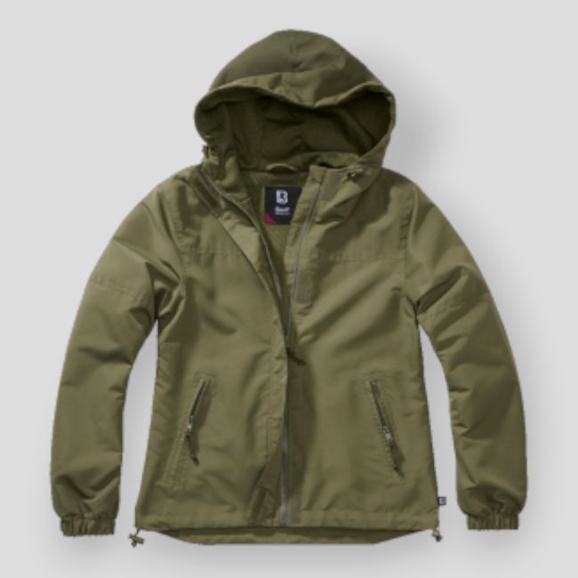 Dames zomer windbreaker met rits olijfgroen - Brandit