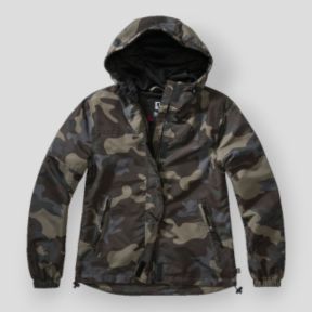 Dames zomer windbreaker met rits darkcamo - Brandit