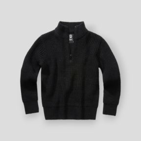Kinder-Pullover mit Reißverschluss schwarz - Brandit