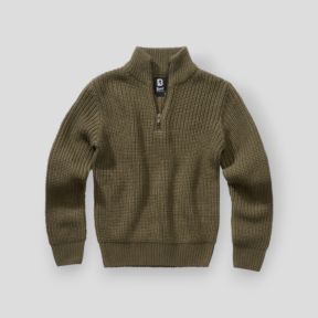 Dziecięcy sweter z zamkiem oliwkowy - Brandit