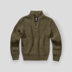 Dziecięcy sweter z zamkiem oliwkowy - Brandit