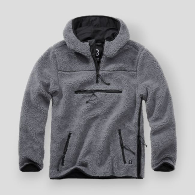 Fleece hoodie met rits antraciet - Brandit