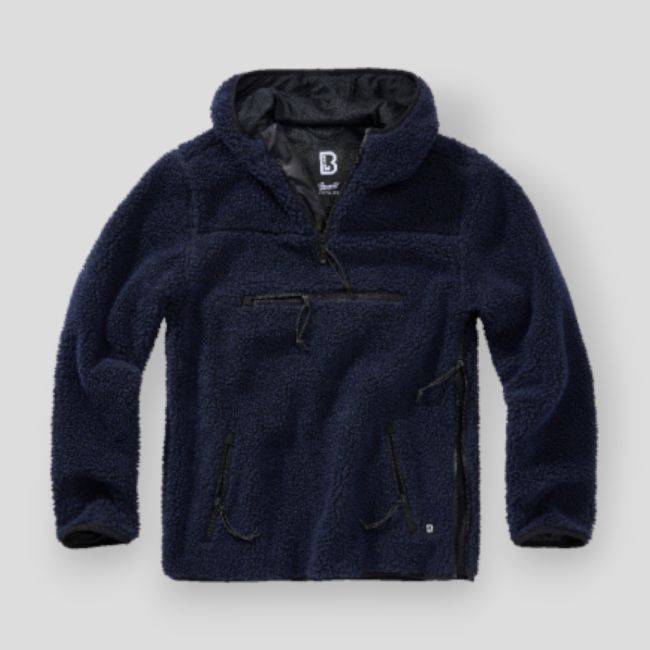Sweat capuche zip polaire marine - Brandit