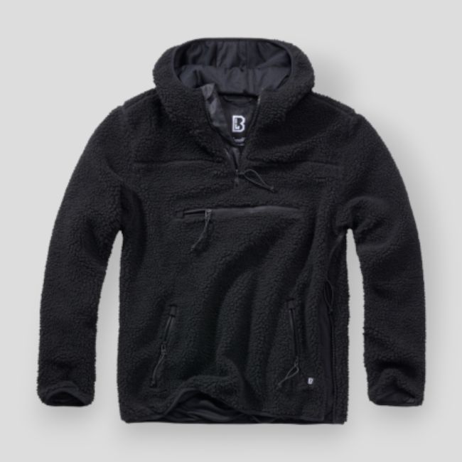 Sweat capuche zip polaire noir - Brandit