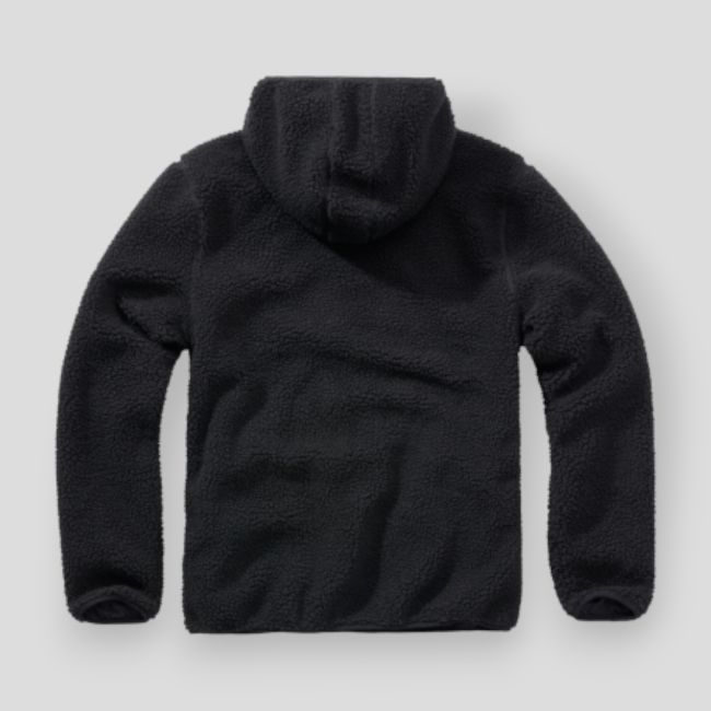 Fleece-Kapuzensweatshirt mit Reißverschluss schwarz - Brandit