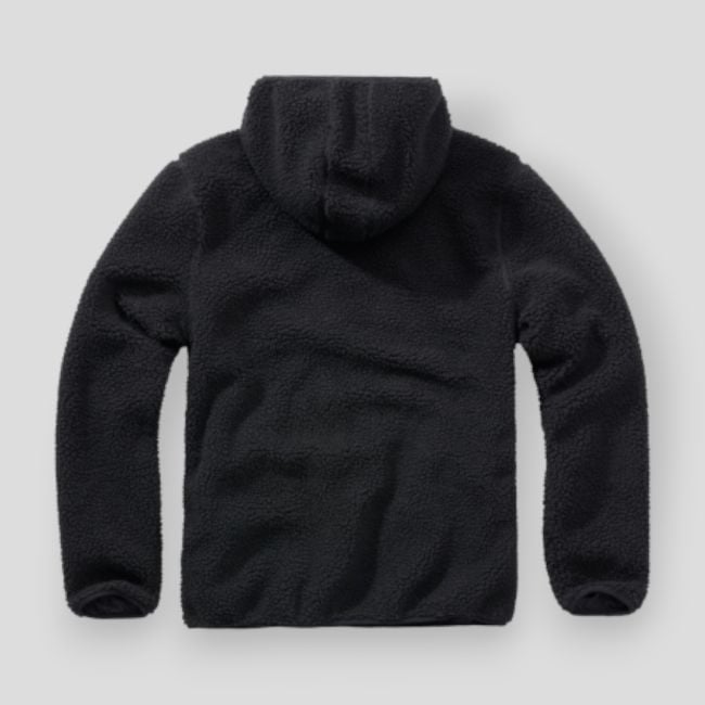 Fleece-Kapuzensweatshirt mit Reißverschluss schwarz - Brandit