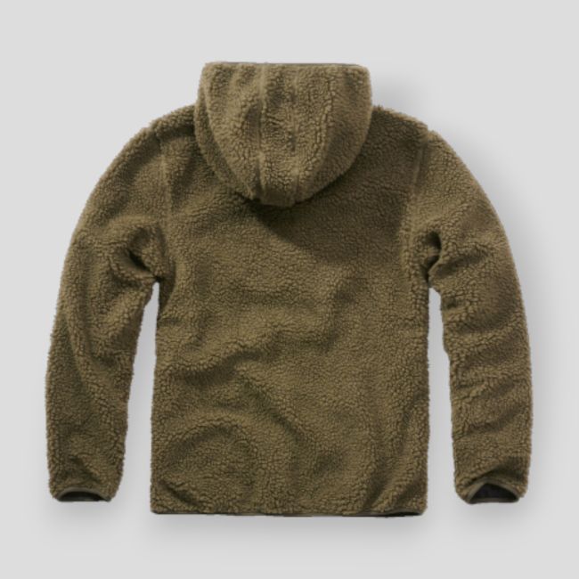 Fleece hoodie met rits olijfgroen - Brandit