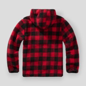 Fleece hoodie met rits rood/zwart - Brandit