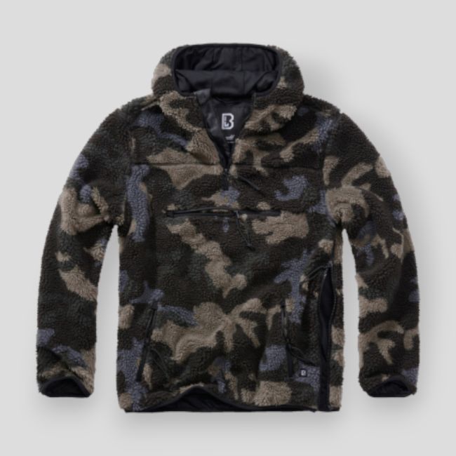 Bluza polarowa z kapturem na zamek darkcamo - Brandit