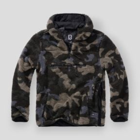 Sweat capuche zip polaire darkcamo - Brandit