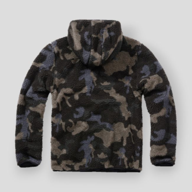 Bluza polarowa z kapturem na zamek darkcamo - Brandit