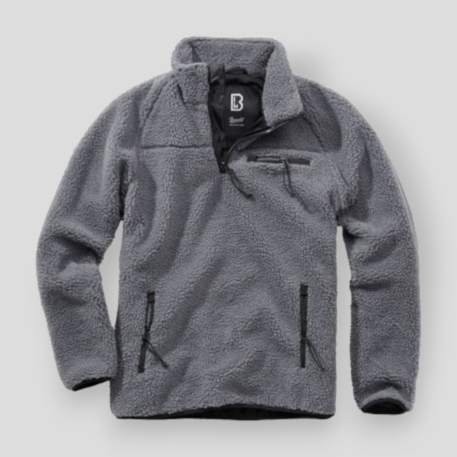 Fleece-Sweatshirt mit Reißverschluss anthrazit - Brandit
