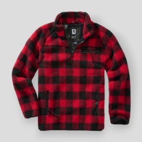 Fleece sweatshirt met rits rood/zwart - Brandit