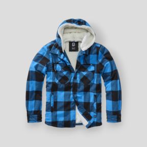 Veste à capuche carreaux noir/bleu - Brandit