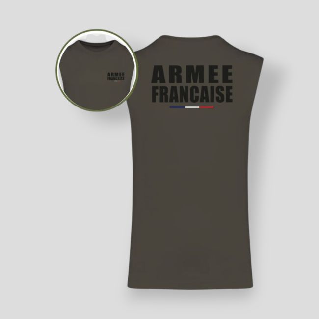 T-shirt sans manche Armée Française Dark - Kaki - Summit Outdoor Lifetsyle