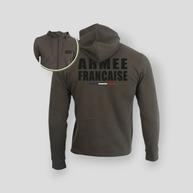 Sweatshirt met rits Armée Française - Kaki - Summit Outdoor Lifestyle
