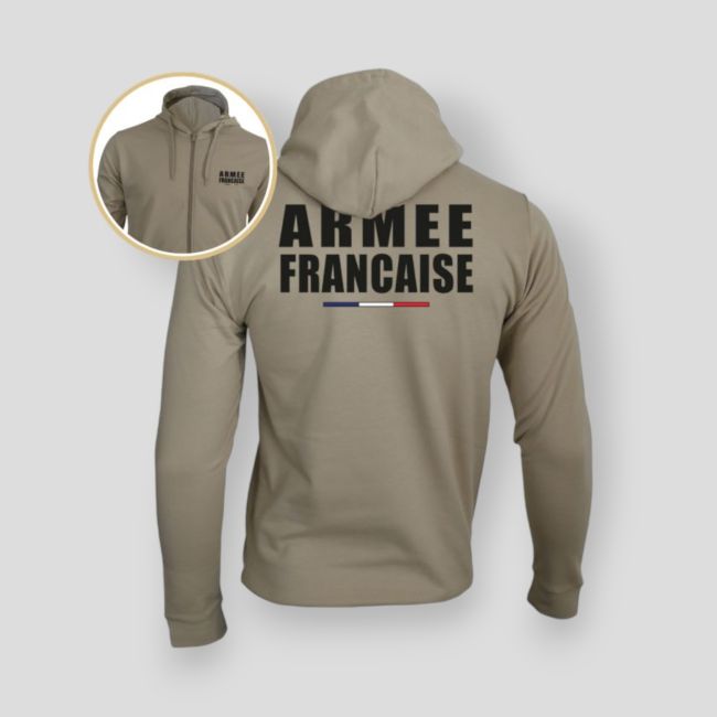 Sweat-shirt zippé Armée Française Light - Coyote - Summit Outdoor Lifestyle