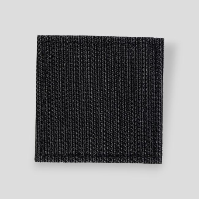 Vierkante 3D-stof patch bloedgroep O+ met klittenband - Zwart