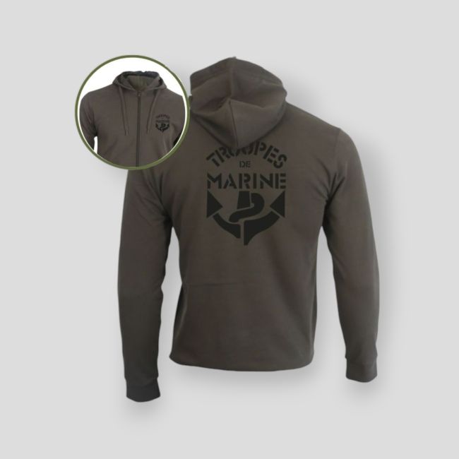 Sweat-shirt zippé Troupes de Marine - Kaki - Summit Outdoor Lifestyle