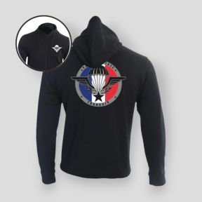 Felpa con zip Troupes Aéroportées France - Nero - Summit Outdoor Lifestyle