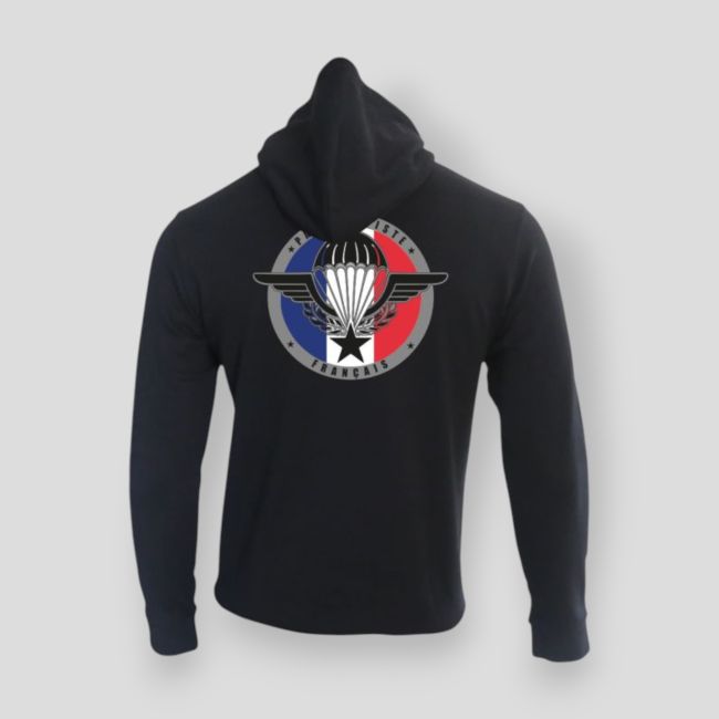 Sweat-shirt zippé Troupes Aéroportées France - Noir - Summit Outdoor Lifestyle