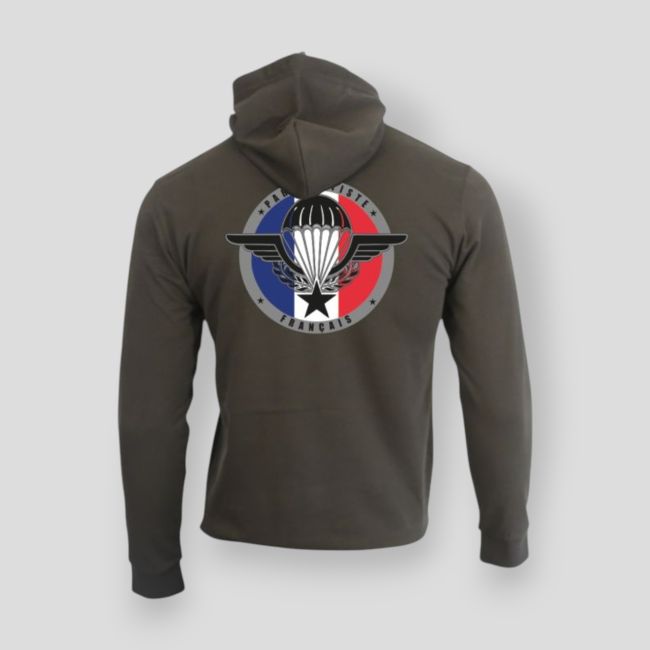 Sweatshirt met rits Luchtlandingstroepen Frankrijk - Kaki - Summit Outdoor Lifestyle