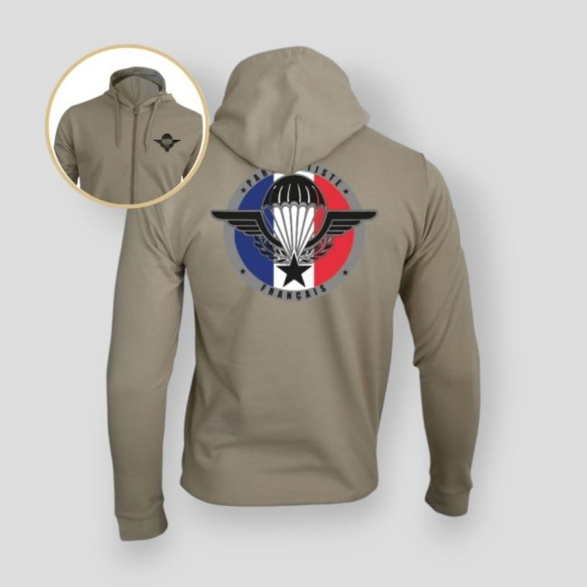 Sweatshirt mit Reißverschluss Luftlandetruppen Frankreich - Light Sand - Summit Outdoor Lifestyle
